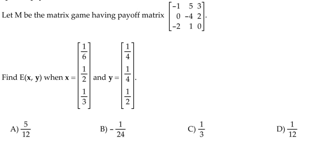 Find the expected payoff.