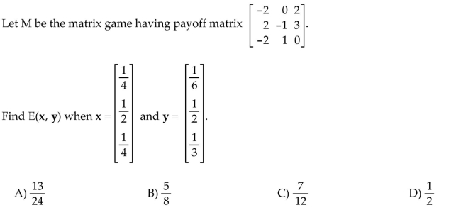Find the expected payoff.