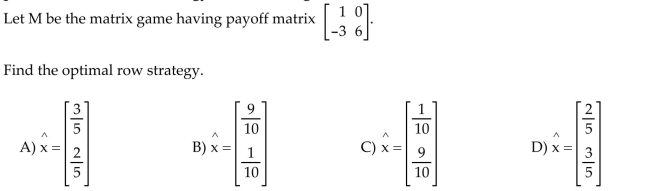 Find the optimal row or column strategy of the matrix game.
