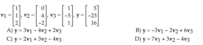 Write y as an affine combination of the other points listed.