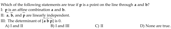 Find the barycentric coordinates of p with respect to the affinely independent set of points that precedes it.