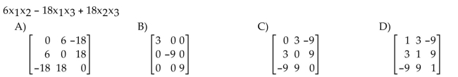 Find the matrix of the quadratic form.