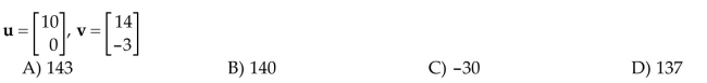 Compute the dot product u · v.