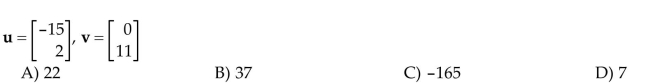 Compute the dot product u · v.