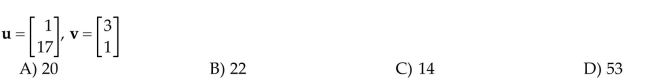 Compute the dot product u · v.