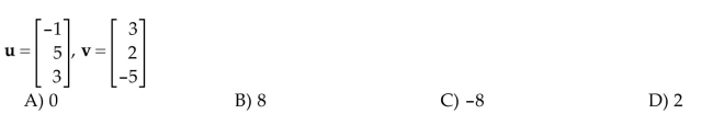 Compute the dot product u · v. )2