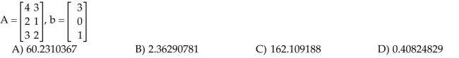 Given A and b, determine the least-squares error in the least-squares solution of Ax = b.