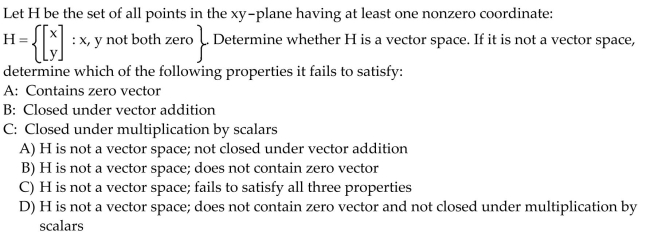 If the set W is a vector space, find a set S of vectors that spans it. Otherwise, state that W is not a vector space.