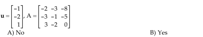 Find an explicit description of the null space of matrix A by listing vectors that span the null space.