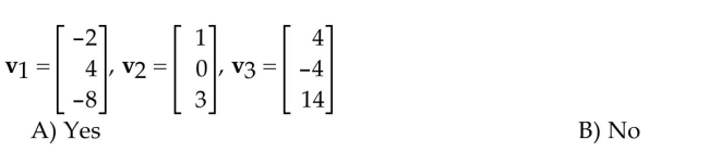 Determine which of the sets of vectors is linearly independent.