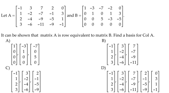Determine which of the sets of vectors is linearly independent.