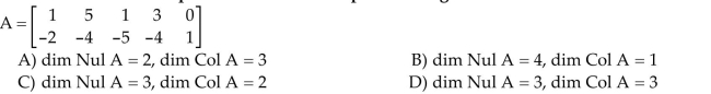Assume that the matrix A is row equivalent to B. Find a basis for the row space of the matrix A.