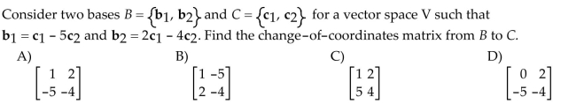 Find the specified change-of-coordinates matrix.