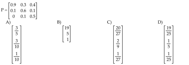 Find the steady-state probability vector for the stochastic matrix P.