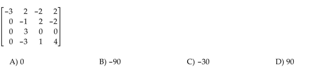 Compute the determinant of the matrix by cofactor expansion.