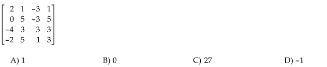 Compute the determinant of the matrix by cofactor expansion.
