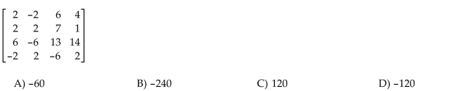 Compute the determinant of the matrix by cofactor expansion.