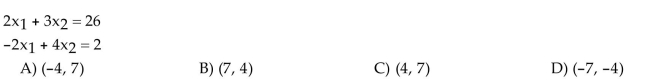 Solve using Cramerʹs rule.