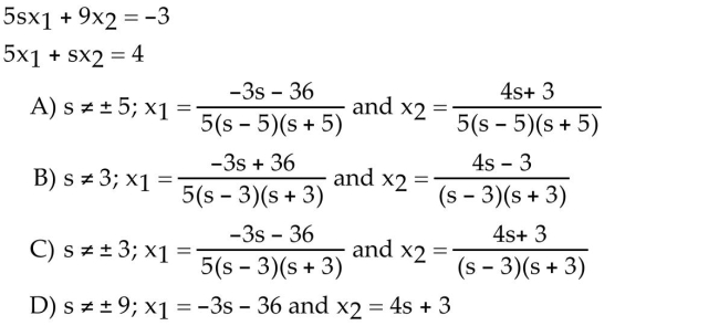 Solve using Cramerʹs rule.