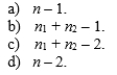 In testing for differences between the means of 2 related populations where the variance of the differences is unknown, the degrees of freedom are