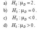 In testing for differences between the means of two related populations, the null hypothesis is