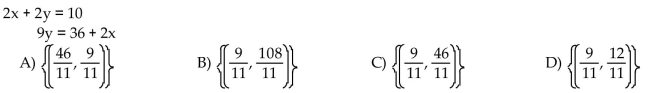 Solve the system by substitution.