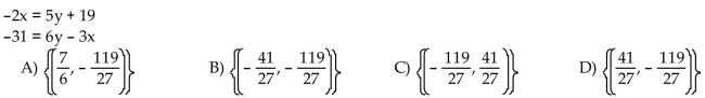 Solve the system by substitution.