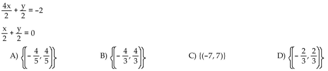 Solve the system by elimination.