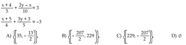 Solve the system by elimination.