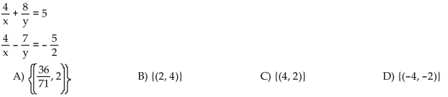 If the system has infinitely many solutions, write the solution set with x arbitrary.