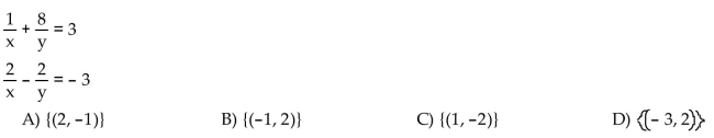 If the system has infinitely many solutions, write the solution set with x arbitrary.