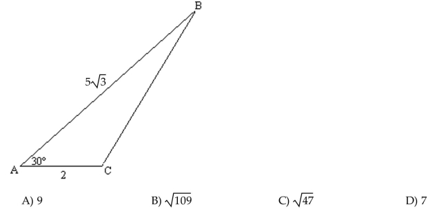 Find the indicated angle or side. Give an exact answer. Find the exact length of side a.
