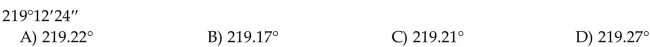 Convert the angle to decimal degrees and round to the nearest hundredth of a degree.