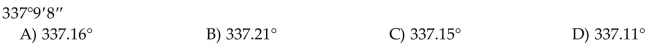 Convert the angle to decimal degrees and round to the nearest hundredth of a degree.