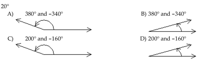 Draw the given angle in standard position. Draw an arrow representing the correct amount of rotation. Find the measure of two other angles, one positive and one negative, coterminal with the given angle.