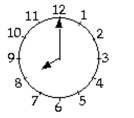 <strong>Solve the problem. Find the measure of the smaller angle formed by the hands of the clock shown. </strong> A) 150° B) 110° C) 120° D) 60°