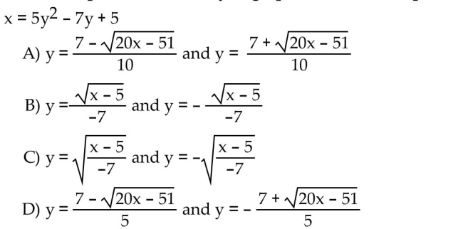 Determine the two equations necessary to graph the horizontal parabola using a graphing calculator.