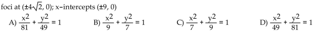 Write an equation for the ellipse.