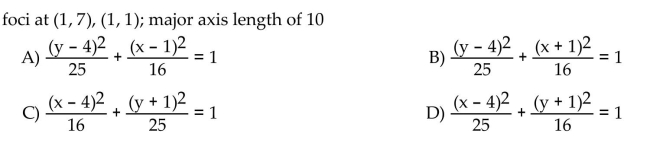Write an equation for the ellipse.