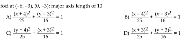 Write an equation for the ellipse.