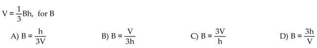 Solve the formula for the indicated variable.