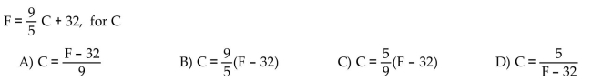 Solve the formula for the indicated variable.