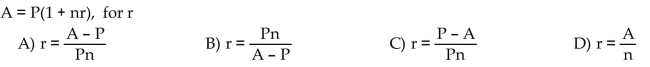 Solve the formula for the indicated variable.
