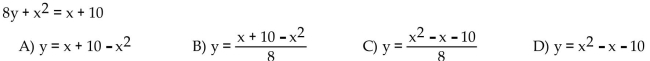 Solve for y.