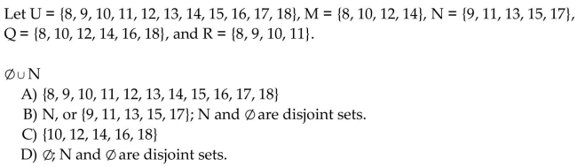 Use these sets to find the following. Identify any disjoint sets.