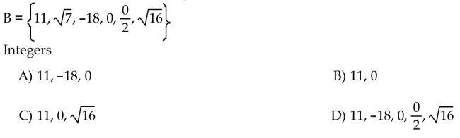 List all the elements of set B that belong to the indicated set.