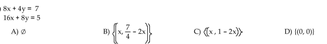 Solve the system. If the system has infinitely many solutions, write the solution set with x arbitrary.