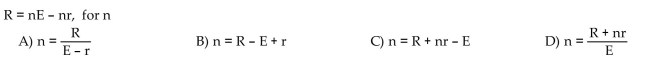 Solve the formula for the indicated variable.
