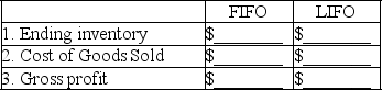 William Company has provided the following data: A.Calculate the following using both: FIFO and LIFO inventory methods. B.In times of rising unit costs,how does pretax income using FIFO compare to pretax income using LIFO? Explain your answer.