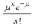 <strong>In a Poisson distribution the variance is equal to</strong> A)n \pi . B) C)e<sup>-x</sup>. D)